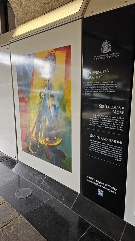 Tower Hill Passageway: Scavenger�s Daughter Marker image. Click for full size.