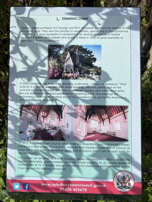 Dissenters' Chapel Marker. Click for full size. Dissenters' Chapel Marker image. Click for full size.