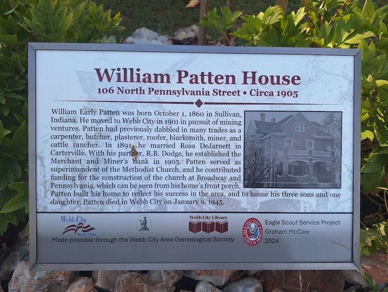 William Patten House Marker. Click for full size. William Patten House Marker image. Click for full size.