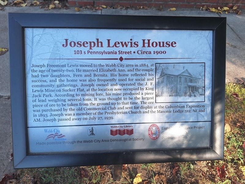 Joseph Lewis House Marker. Click for full size. Joseph Lewis House Marker image. Click for full size.