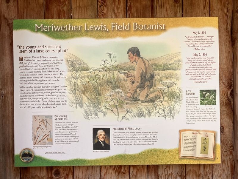 Meriwether Lewis, Field Botanist Marker image. Click for full size.