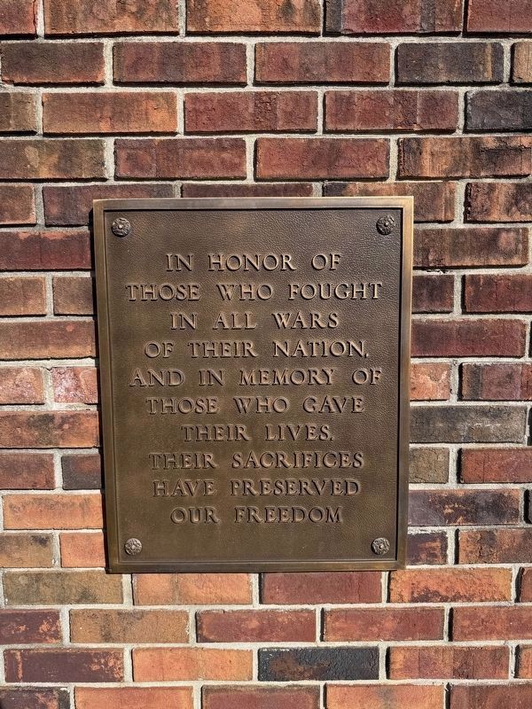 Shabbona Veterans Memorial Plaque. Click for full size. Shabbona Veterans Memorial Plaque image. Click for full size.