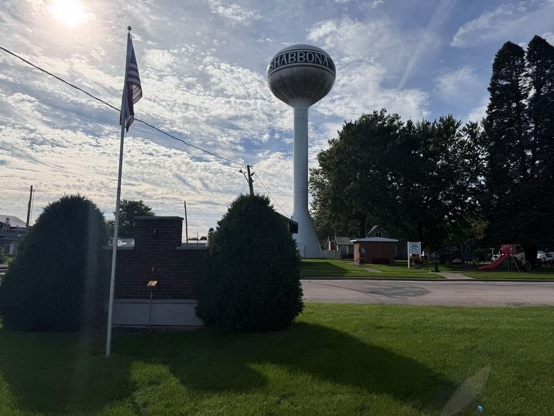 Shabbona Veterans Memorial Backside & Lions Park. Click for full size. Shabbona Veterans Memorial Backside & Lions Park image. Click for full size.