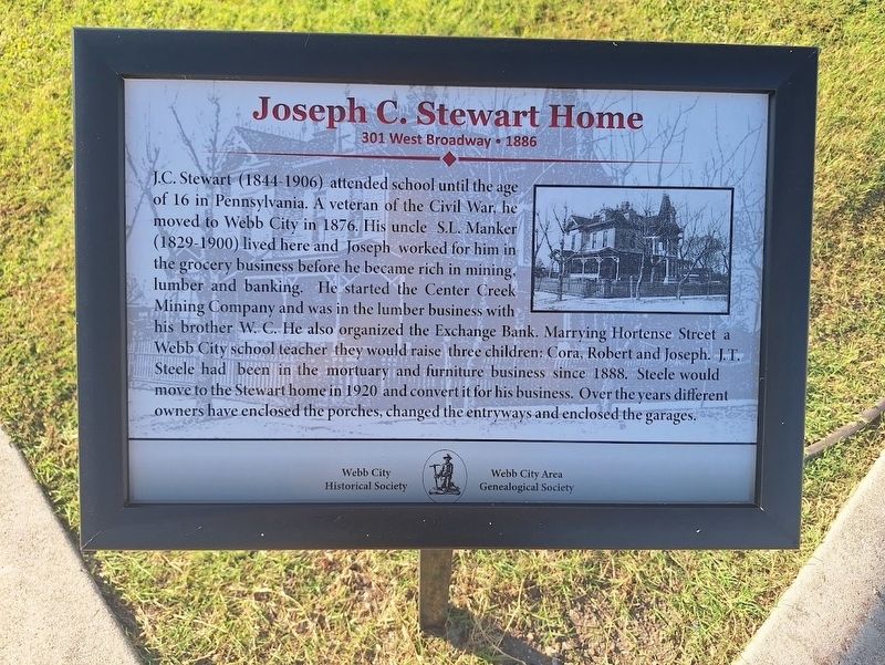 Joseph C. Stewart Home Marker. Click for full size. Joseph C. Stewart Home Marker image. Click for full size.