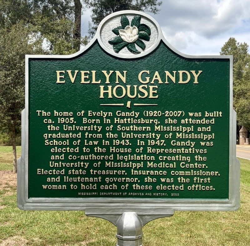 Evelyn Gandy House Marker. Click for full size. Evelyn Gandy House Marker image. Click for full size.