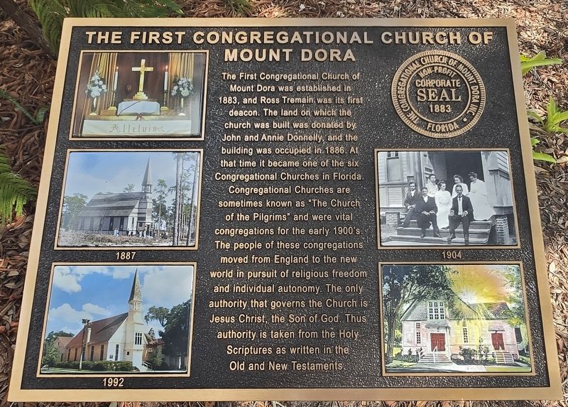 The First Congregational Church of Mount Dora Marker. Click for full size. The First Congregational Church of Mount Dora Marker image. Click for full size.