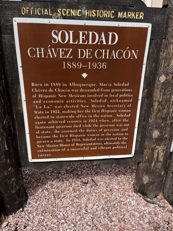 Soledad Chávez de Chacón Marker. Click for full size. Soledad Chávez de Chacón Marker image. Click for full size.