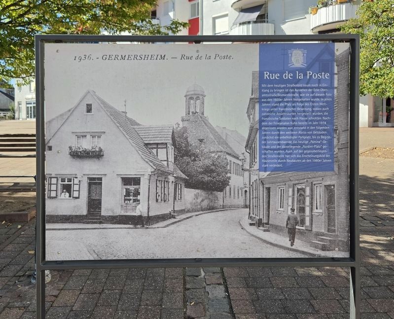 Rue de la Poste / Oberamtstraße Marker - Front. Click for full size. Rue de la Poste / Oberamtstraße Marker - Front image. Click for full size.