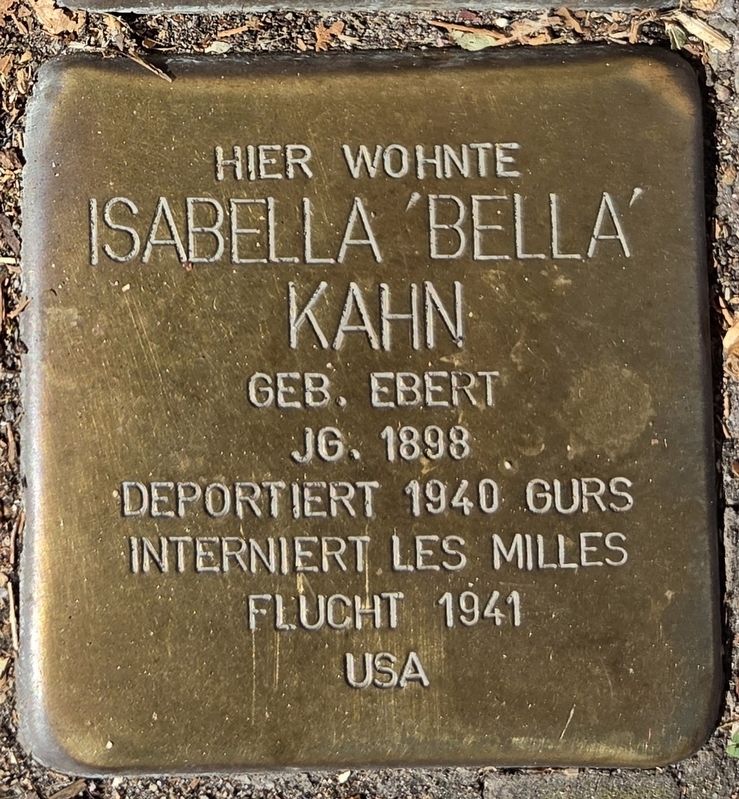 Isabella 'Bella' Kahn Marker. Click for full size. Isabella 'Bella' Kahn Marker image. Click for full size.