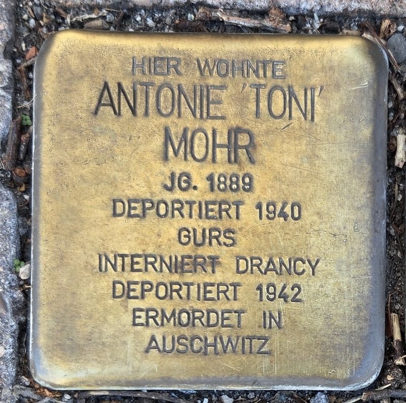 Antonie 'Toni' Mohr Marker. Click for full size. Antonie 'Toni' Mohr Marker image. Click for full size.