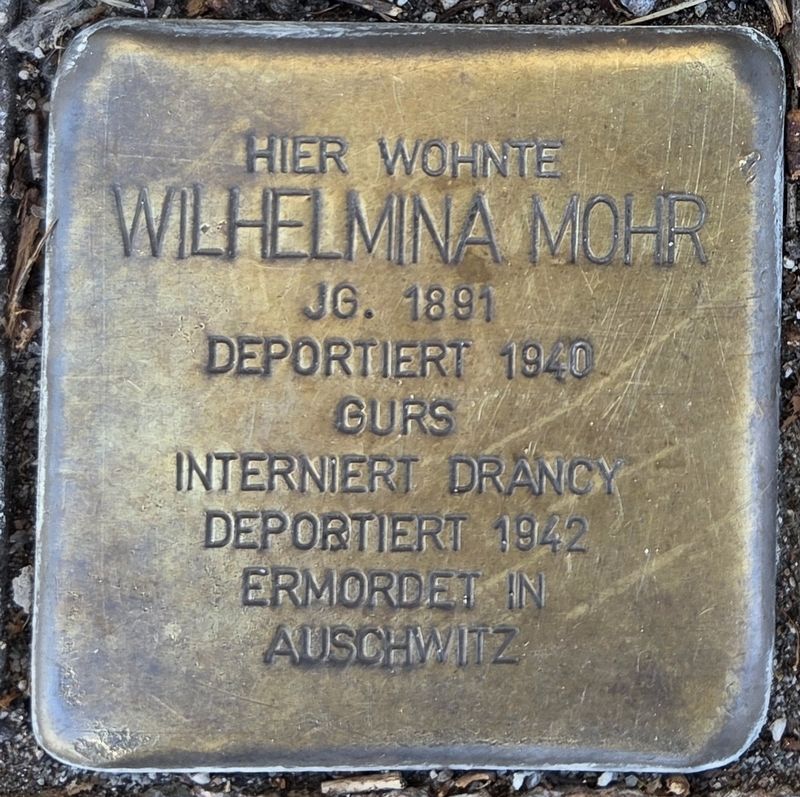 Wilhelmina Mohr Marker. Click for full size. Wilhelmina Mohr Marker image. Click for full size.