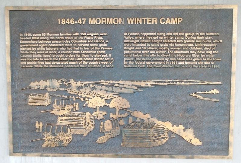 1846-47 Mormon Winter Camp Marker. Click for full size. 1846-47 Mormon Winter Camp Marker image. Click for full size.