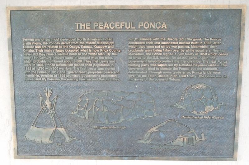 The Peaceful Ponca Marker. Click for full size. The Peaceful Ponca Marker image. Click for full size.