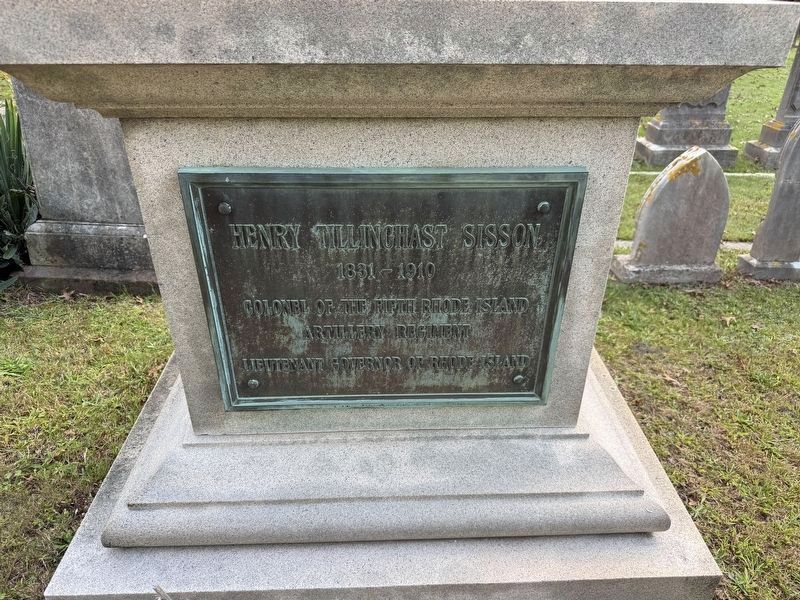 Henry Tillinghast Sisson Marker. Click for full size. Henry Tillinghast Sisson Marker image. Click for full size.