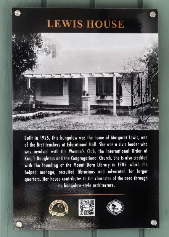 Lewis House Marker. Click for full size. Lewis House Marker image. Click for full size.