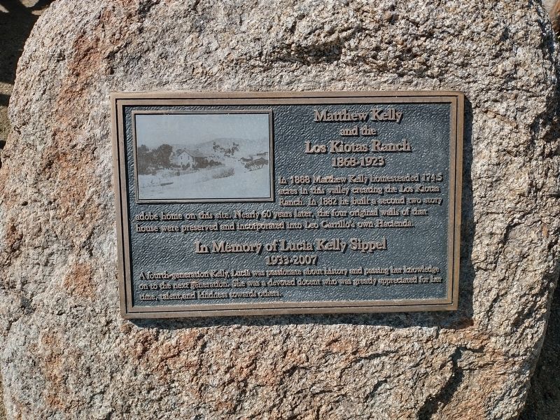 Matthew Kelly and the Los Kiotas Ranch Marker. Click for full size. Matthew Kelly and the Los Kiotas Ranch Marker image. Click for full size.