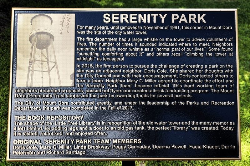 Serenity Park Marker. Click for full size. Serenity Park Marker image. Click for full size.