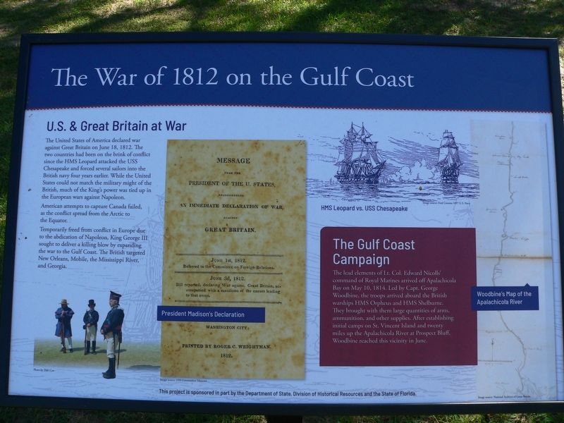 The War of 1812 on the Gulf Coast Marker image. Click for full size.