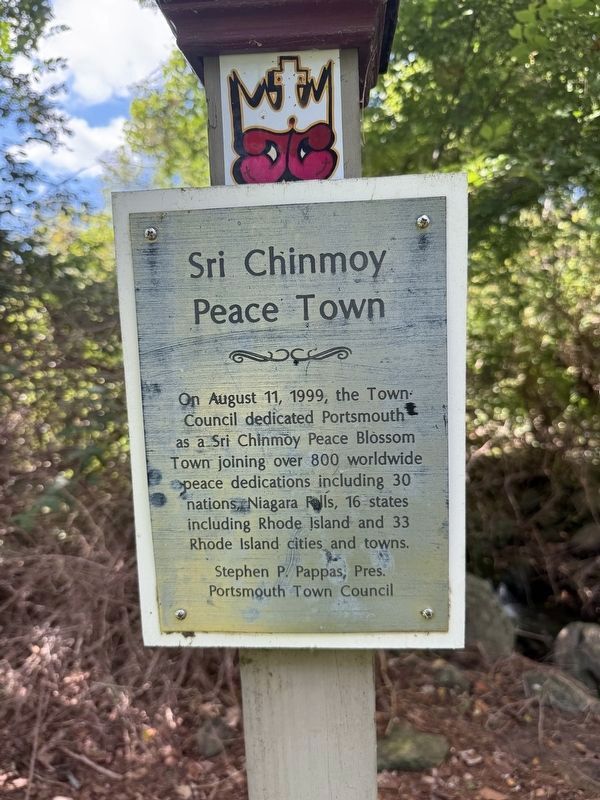 Sri Chinmoy Peace Town Marker. Click for full size. Sri Chinmoy Peace Town Marker image. Click for full size.