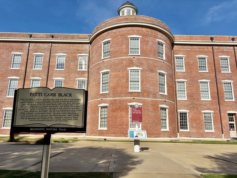 Patti Carr Black Marker with the Old State Capitol Museum in the background.. Click for full size. Patti Carr Black Marker with the Old State Capitol Museum in the background. image. Click for full size.