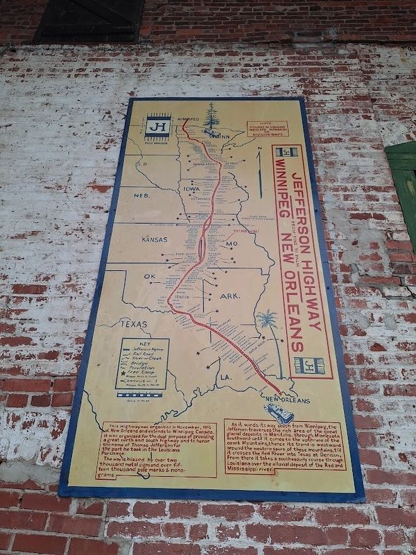 Jefferson Highway Marker. Click for full size. Jefferson Highway Marker image. Click for full size.