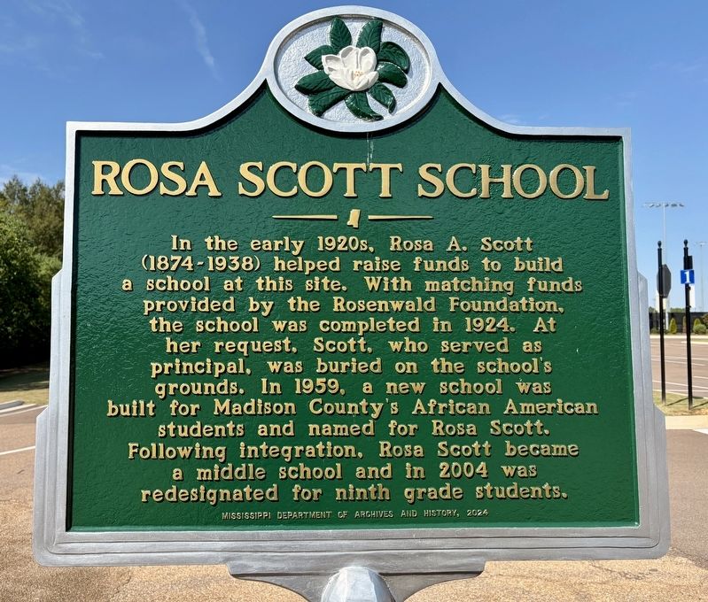 Rosa Scott School Marker. Click for full size. Rosa Scott School Marker image. Click for full size.