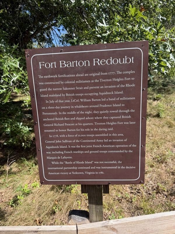Fort Barton Redoubt Marker. Click for full size. Fort Barton Redoubt Marker image. Click for full size.