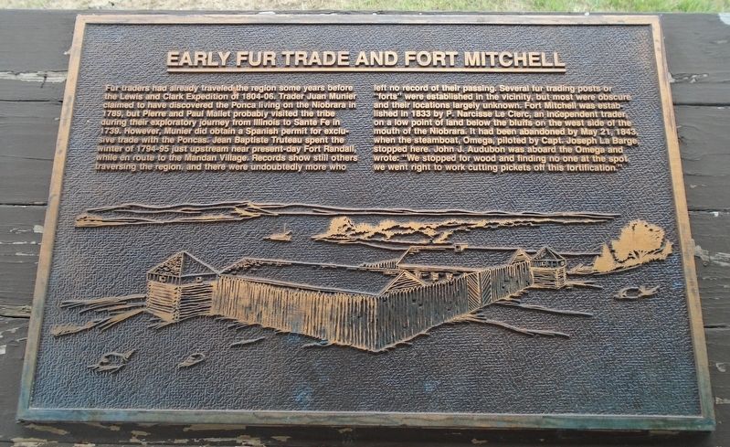 Early Fur Trade and Fort Mitchell Marker. Click for full size. Early Fur Trade and Fort Mitchell Marker image. Click for full size.