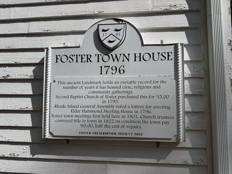Foster Town House Marker. Click for full size. Foster Town House Marker image. Click for full size.