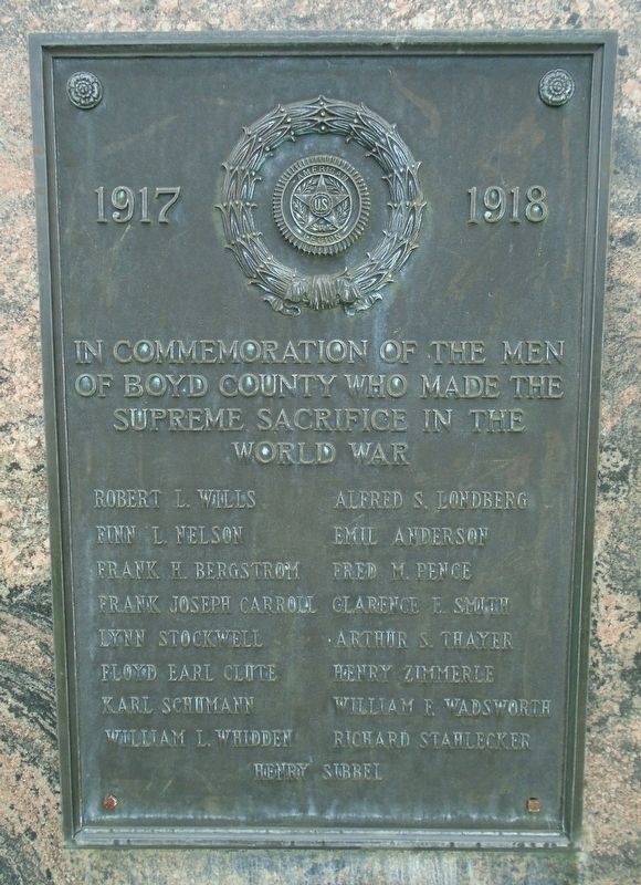 World War Memorial Marker. Click for full size. World War Memorial Marker image. Click for full size.