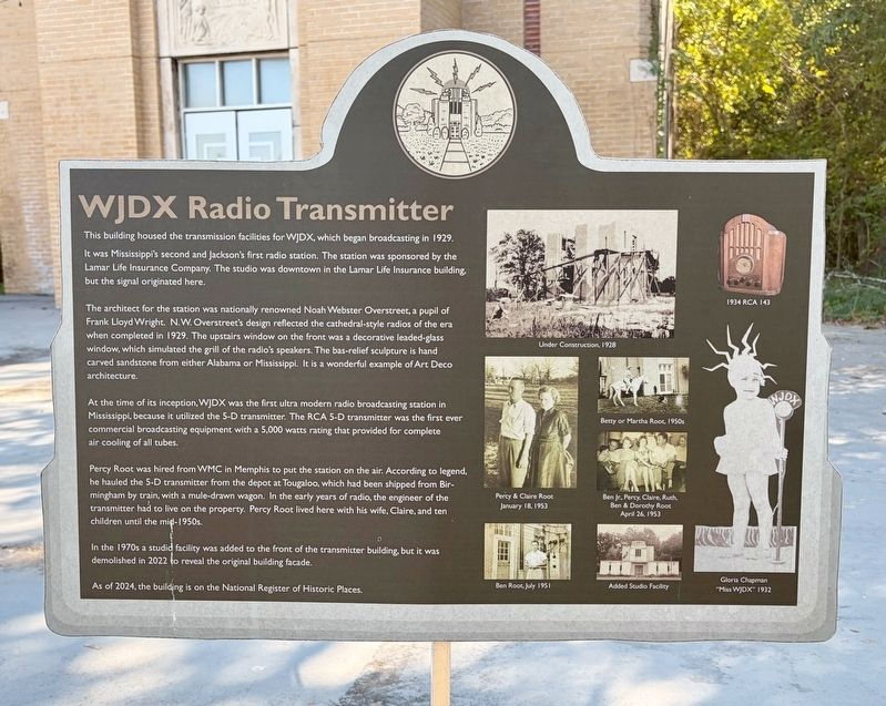 WJDX Radio Transmitter Marker. Click for full size. WJDX Radio Transmitter Marker image. Click for full size.