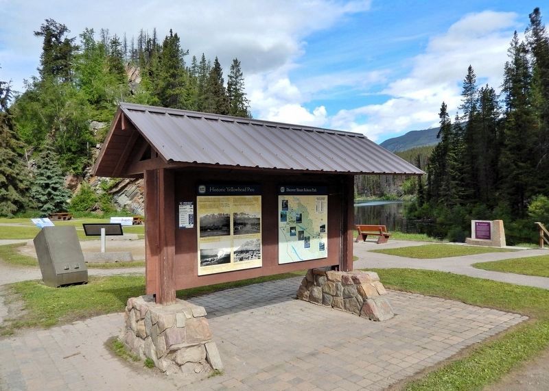 Historic Yellowhead Pass Marker image. Click for full size.
