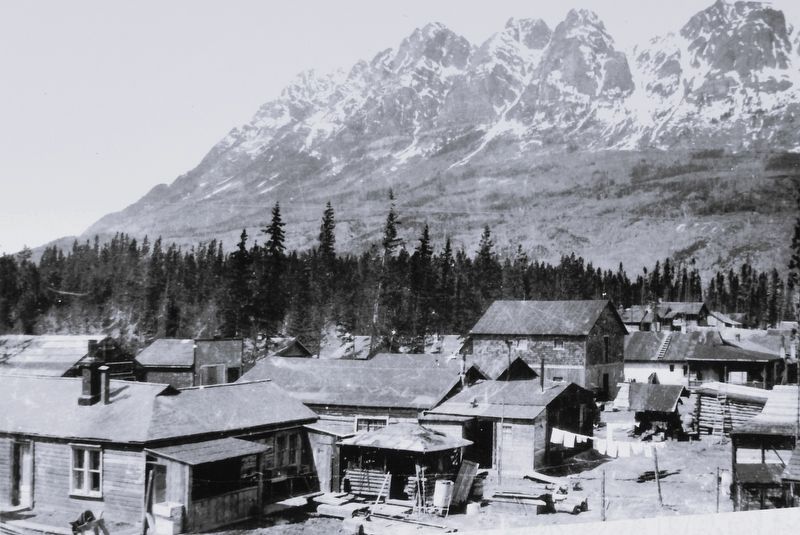 Marker detail: Lucerne with Seven Sisters and Yellowhead Mountains in 1919 image. Click for full size.