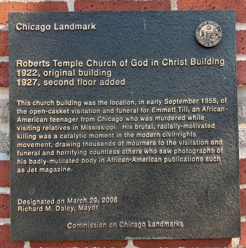 Roberts Temple Church of God in Christ Building Marker. Click for full size. Roberts Temple Church of God in Christ Building Marker image. Click for full size.
