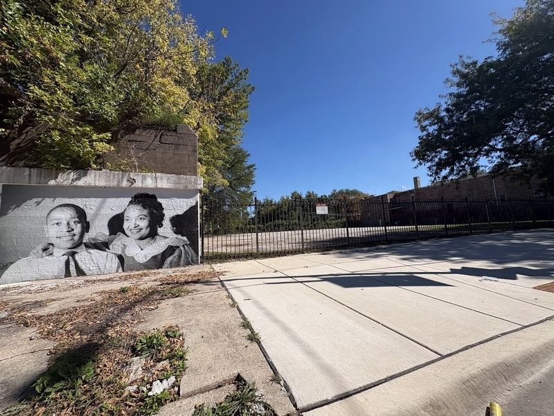 Emmett and Mamie Till photo near Roberts Temple. Click for full size. Emmett and Mamie Till photo near Roberts Temple image. Click for full size.