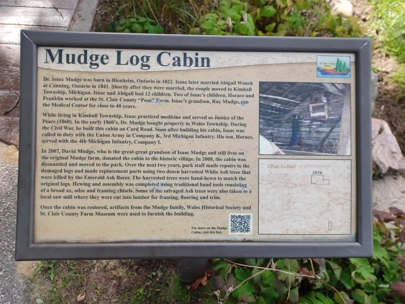 Mudge Log Cabin Marker image. Click for full size.