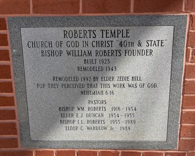 Roberts Temple Marker. Click for full size. Roberts Temple Marker image. Click for full size.