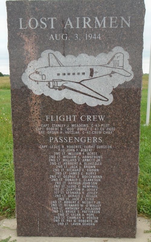 Lost Airmen Marker. Click for full size. Lost Airmen Marker image. Click for full size.