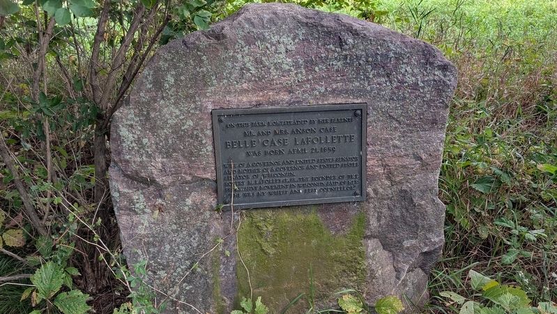 Belle Case La Follette Birthplace Marker. Click for full size. Belle Case La Follette Birthplace Marker image. Click for full size.