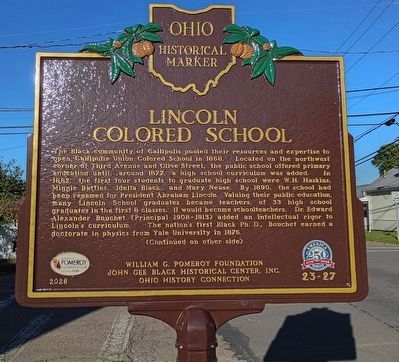 Lincoln Colored School Marker, Side One. Click for full size. Lincoln Colored School Marker, Side One image. Click for full size.