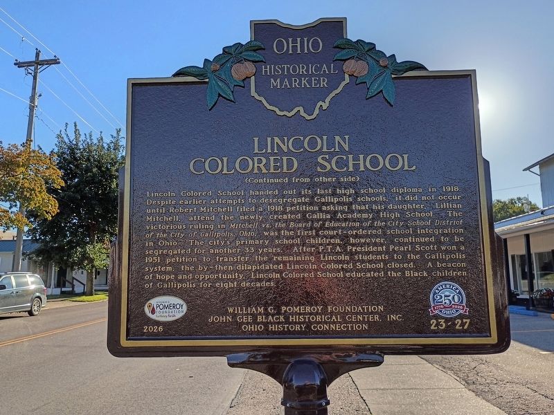 Lincoln Colored School Marker, Side Two. Click for full size. Lincoln Colored School Marker, Side Two image. Click for full size.