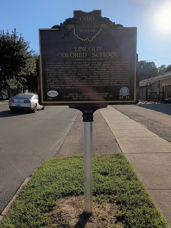 Lincoln Colored School Marker. Click for full size. Lincoln Colored School Marker image. Click for full size.