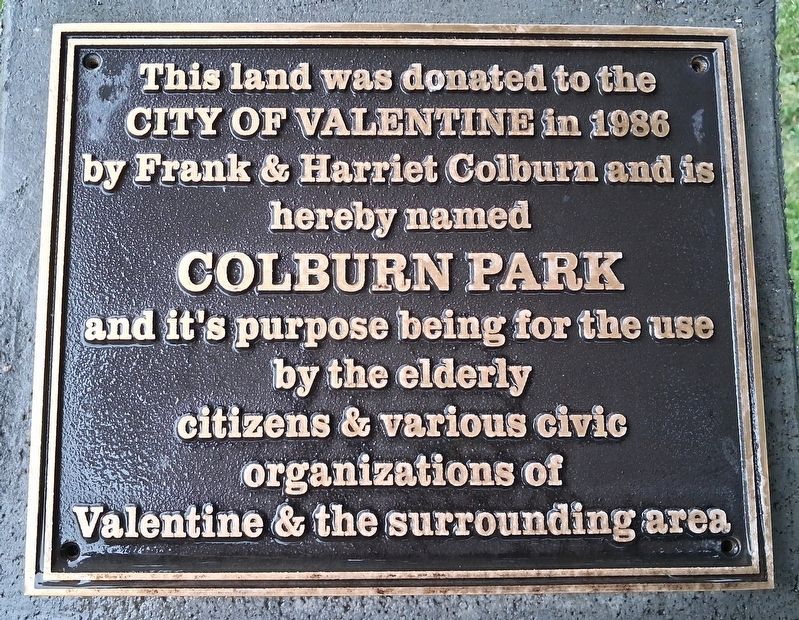 Colburn Park Marker. Click for full size. Colburn Park Marker image. Click for full size.