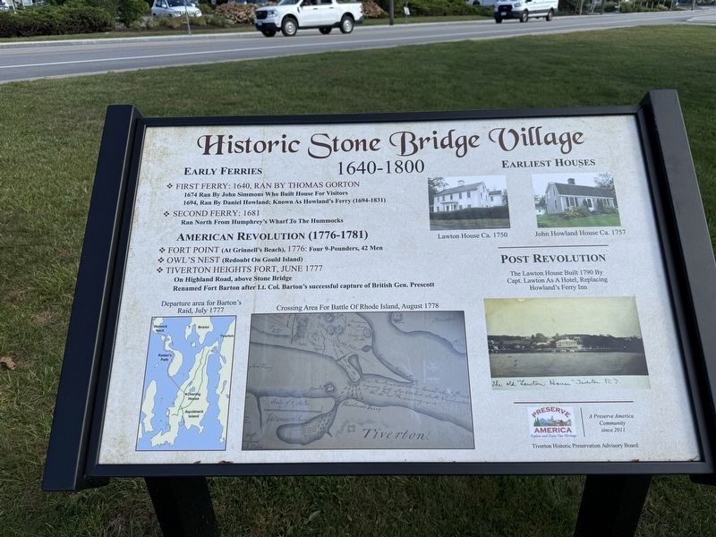 Historic Stone Bridge Village Marker. Click for full size. Historic Stone Bridge Village Marker image. Click for full size.