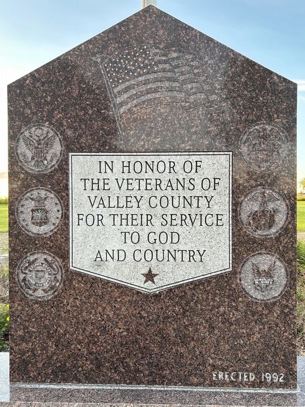Valley County Veterans Memorial, East. Click for full size. Valley County Veterans Memorial, East image. Click for full size.