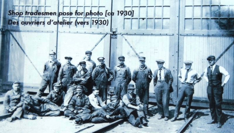 Marker detail: Shop tradesmen pose for photo (ca 1930). Click for full size. Marker detail: Shop tradesmen pose for photo (ca 1930) image. Click for full size.