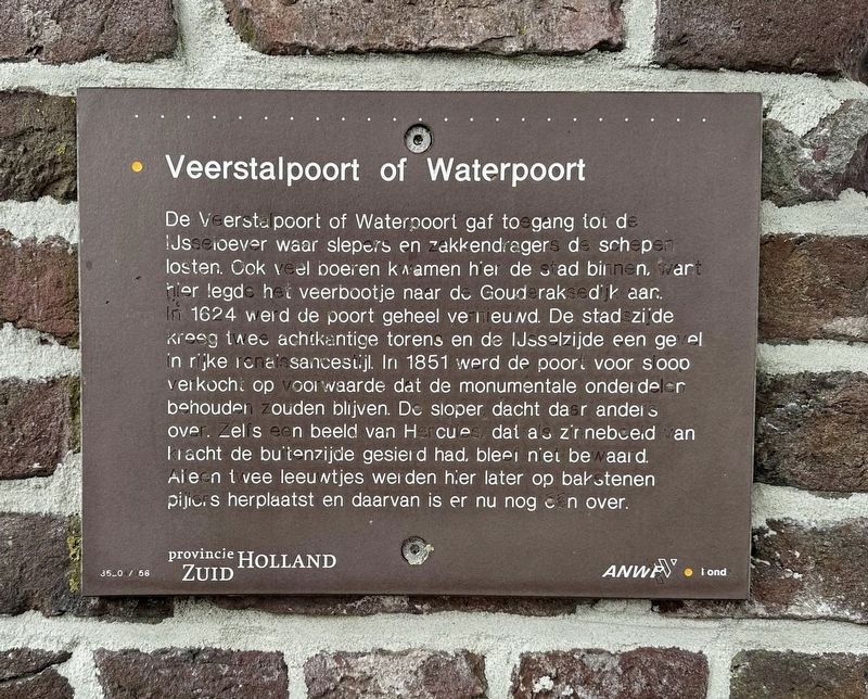 Veerstalpoort of Waterpoort Marker image. Click for full size.