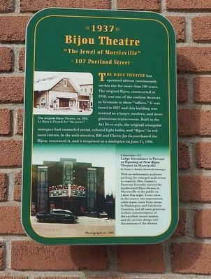 Bijou Theatre Marker. Click for full size. Bijou Theatre Marker image. Click for full size.