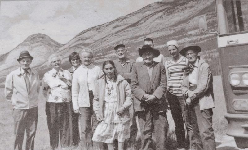 Marker detail: Descendants visiting the Ewan and Madeline Moberly Homestead, 1972. Click for full size. Marker detail: Descendants visiting the Ewan and Madeline Moberly Homestead, 1972 image. Click for full size.