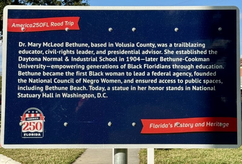 Home of Mary McLeod Bethune Marker. Click for full size. Home of Mary McLeod Bethune Marker image. Click for full size.